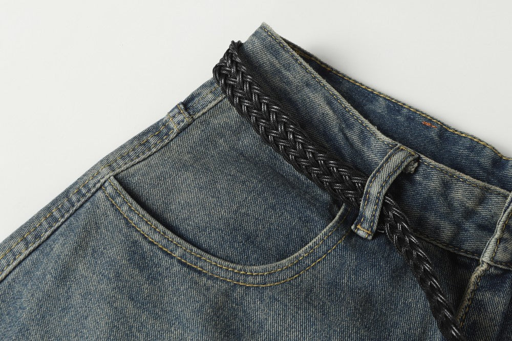 Cargo Pocket Wide Leg Denim Jeans WN27961