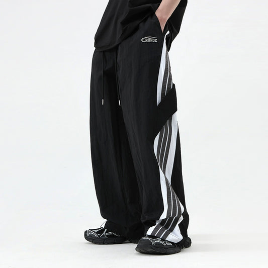 Sporty Stripe Parachute Wide-Leg Pants WN10320