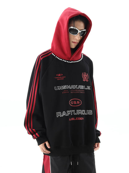 Oversize Side Stripe Pullover Hoodie WN10311