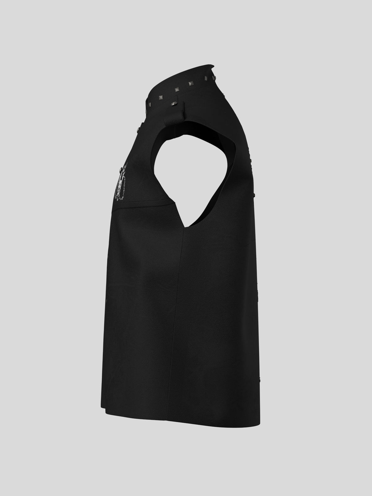 High-Neck Stud Skull Sleeveless T-Shirt WN27162