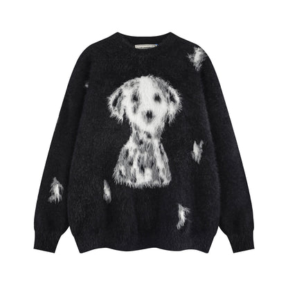 Dalmatian Print Oversize Knit Sweater WN11404