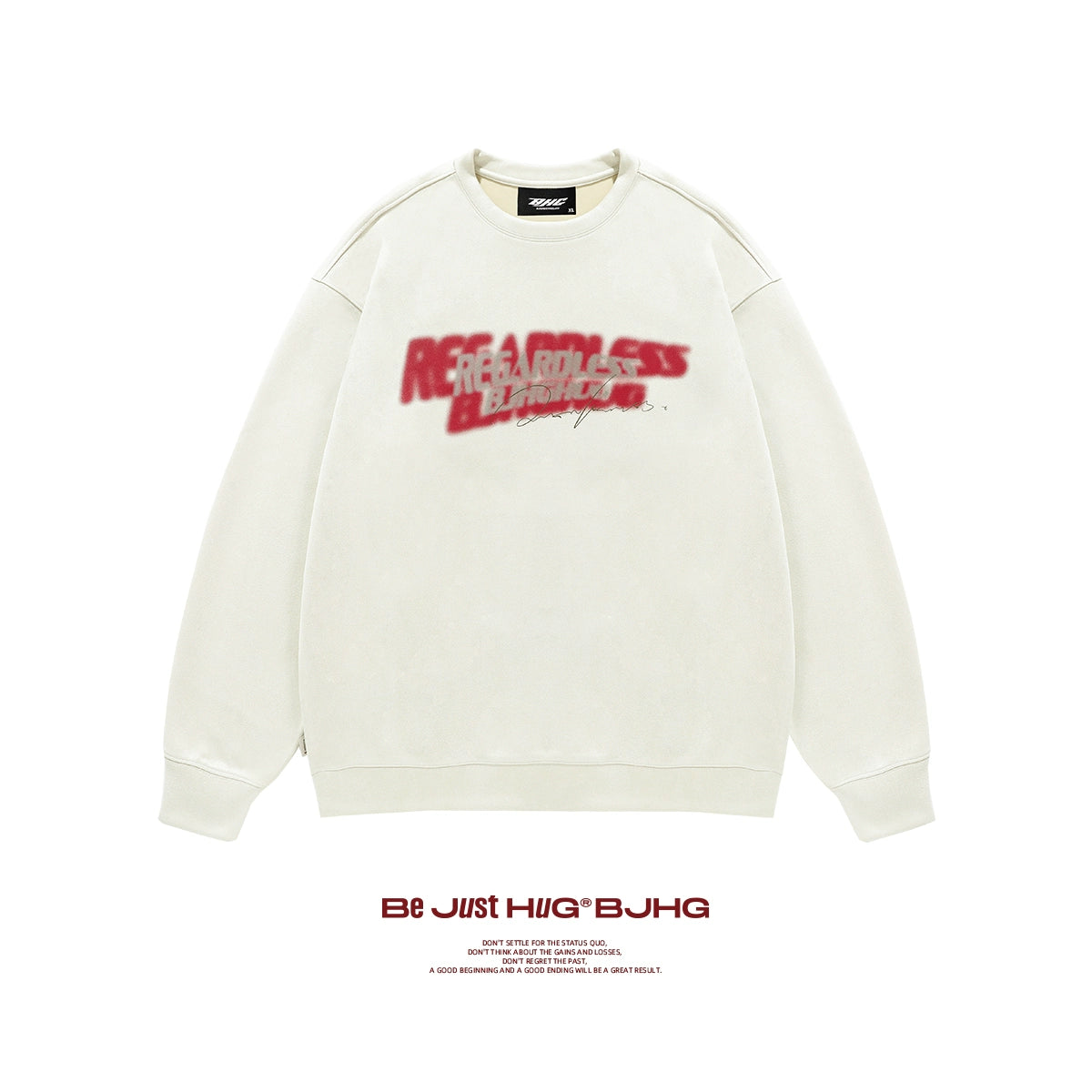 Letter Print Suede Oversize Sweatshirt WN9718