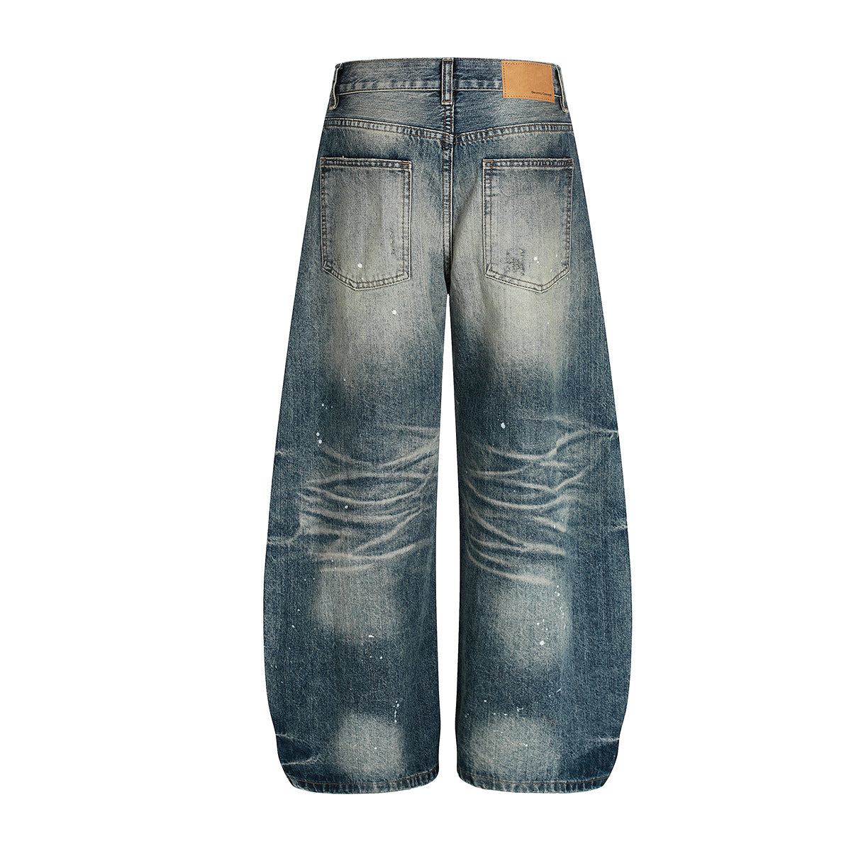 Washed Paint Splatter Wide Leg Denim Jeans WN23595