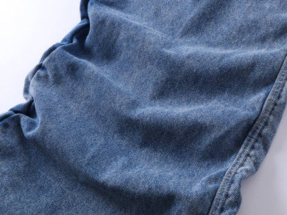 Washed Whisker Wide Leg Denim Jeans WN25481