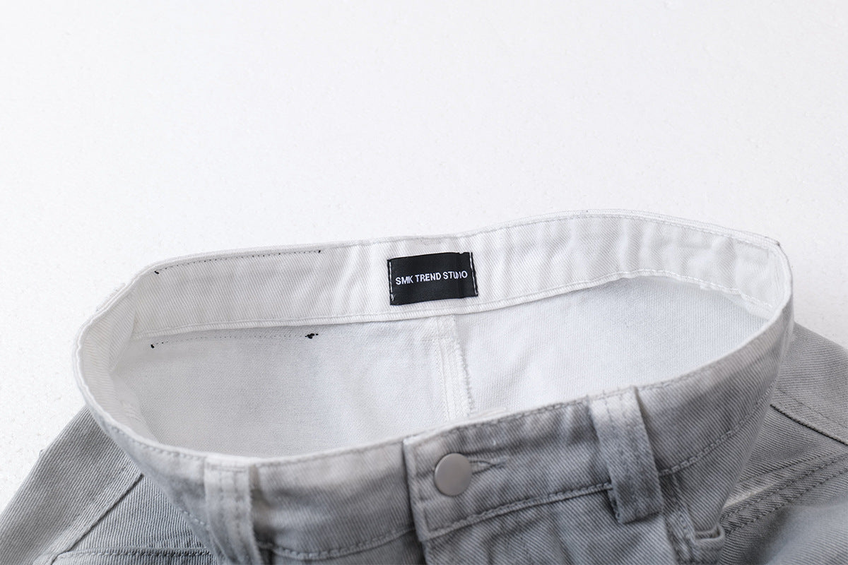 Washed Deconstructed Wide Leg Pants WN23036