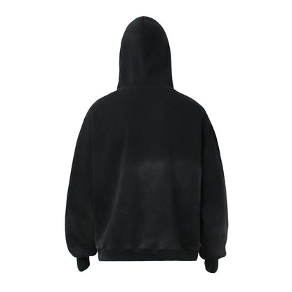 Cracked Letter Gradient Patchwork Hoodie WN11376