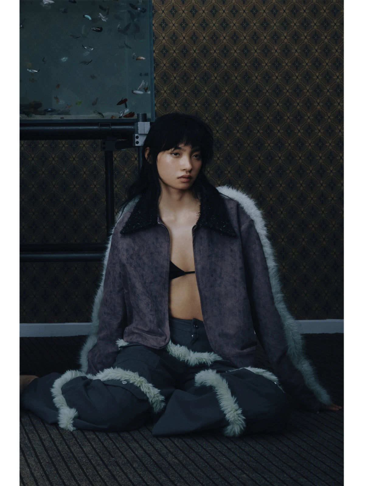 Contrast Stitch Multi Pocket Wide Leg Pants WN18884