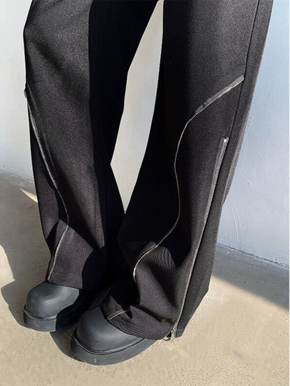 Zipper Detail Flare Trousers WN19268