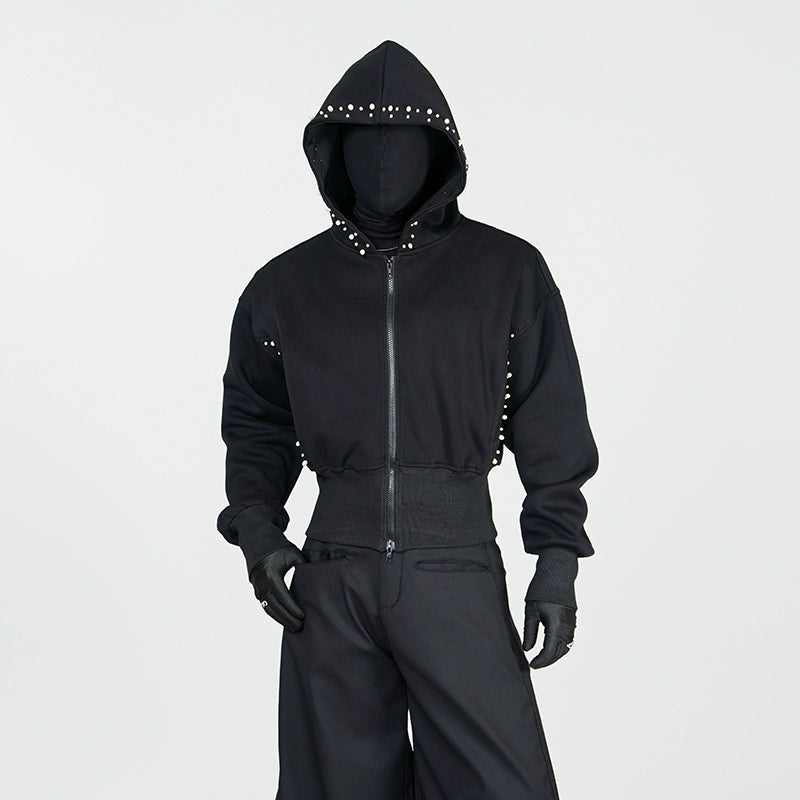 Pearl Detail Zipper Hoodie WN17281