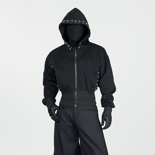 Pearl Detail Zipper Hoodie WN17281