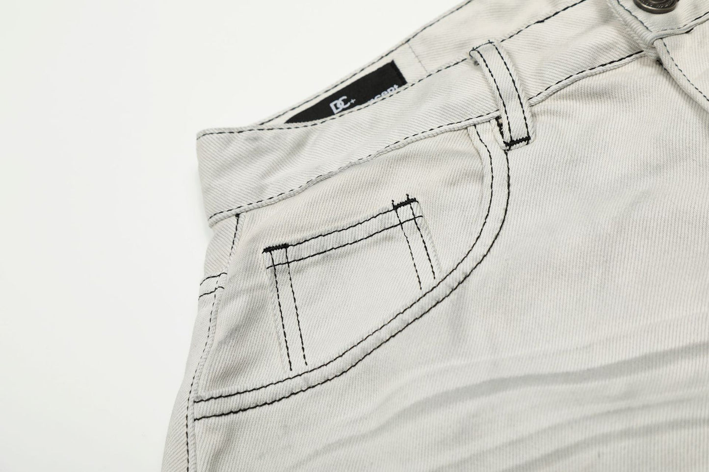 Washed Whisker Barrel Denim Jeans WN26094