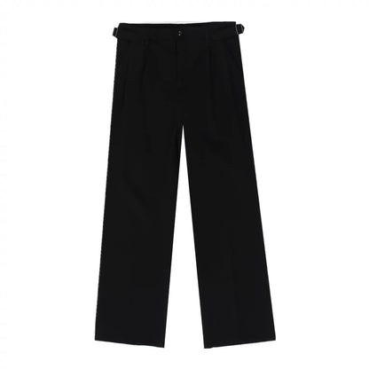 Belt Design Pleats Wide-Leg Trousers WN6140