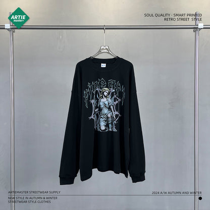 Digital Print Round Neck Long Sleeve T-Shirt WN10006