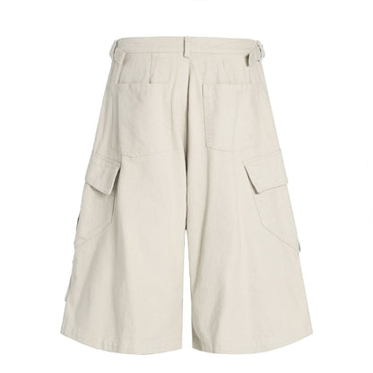 Multi-Pocket Wide Leg Cargo Half Pants WN18574