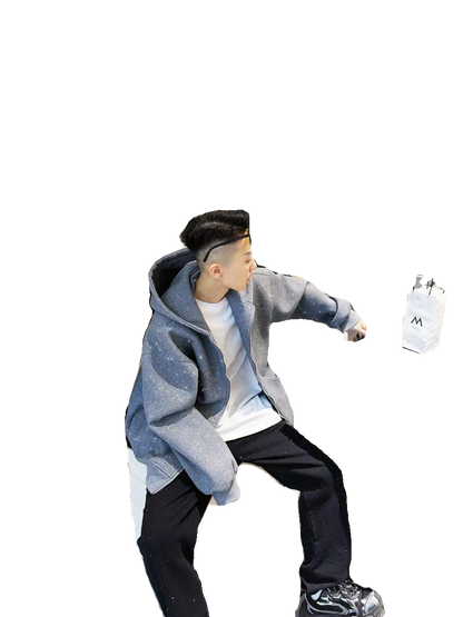 Sequin Galaxy Heavyweight Oversize Zipper Hoodie WN20689