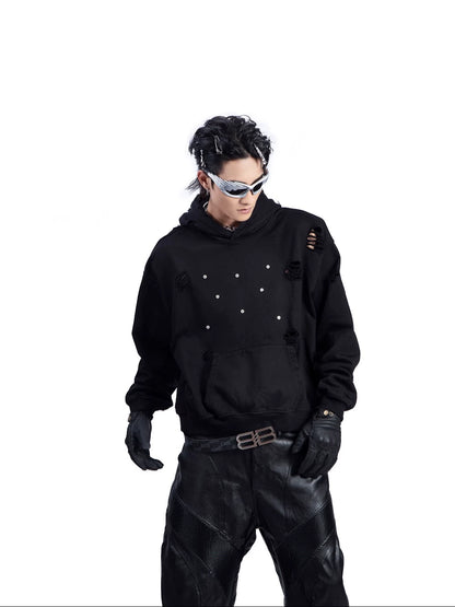 Washed Damage Pullover Hoodie WN9219