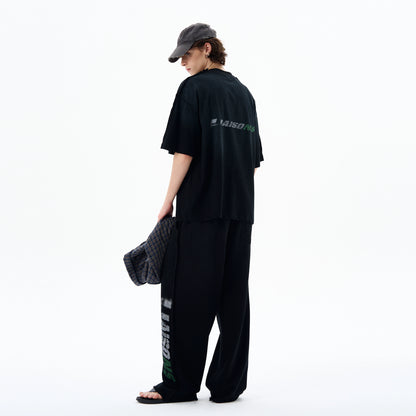Graphic Letter Print Short Sleeve T-Shirt & Sporty Sweatpants Setup WN19207