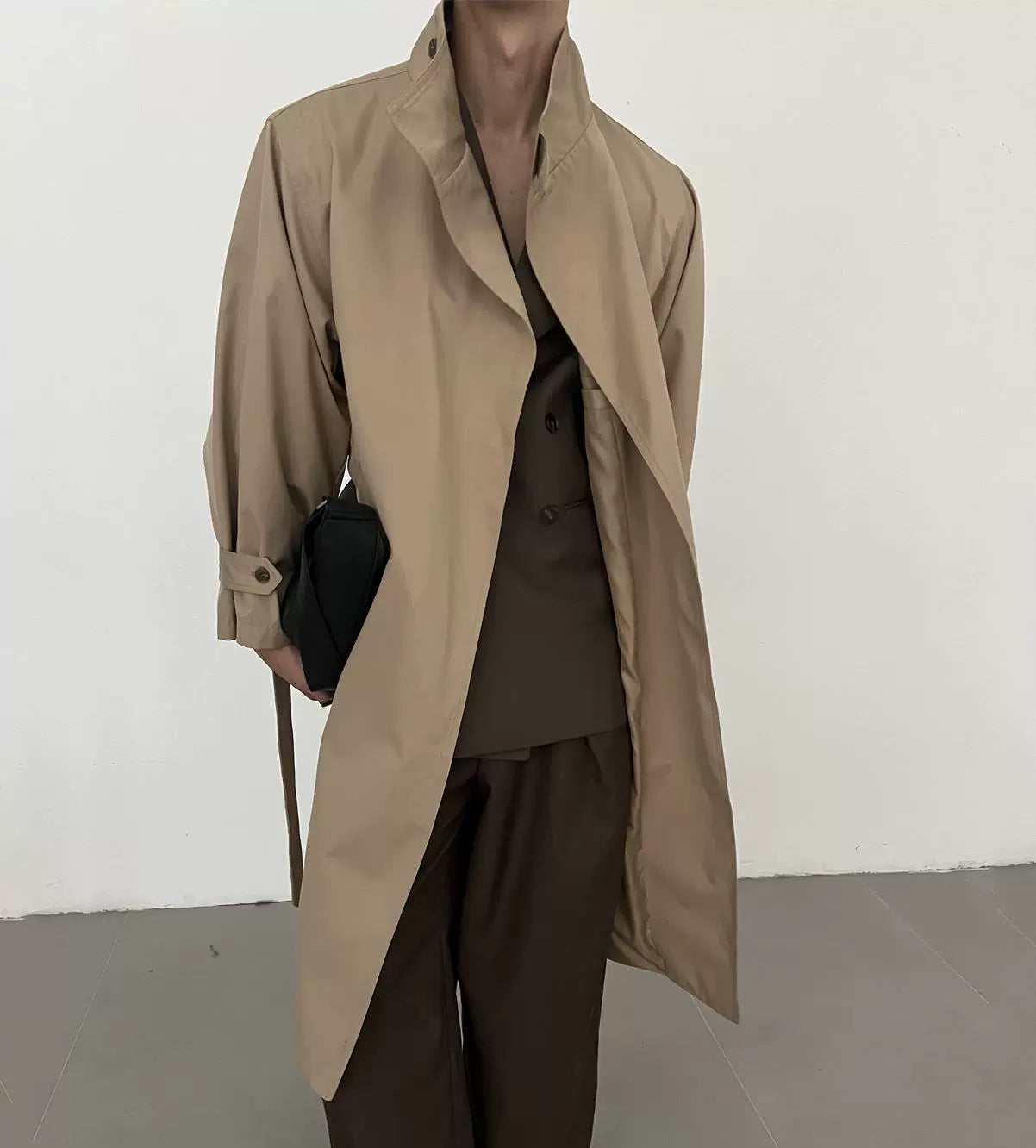 Stand Neck Belted Trench Coat WN21632