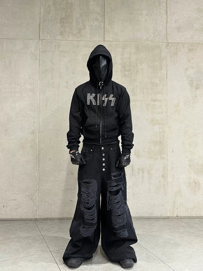 Accent Design Zipper Hoodie WN18082