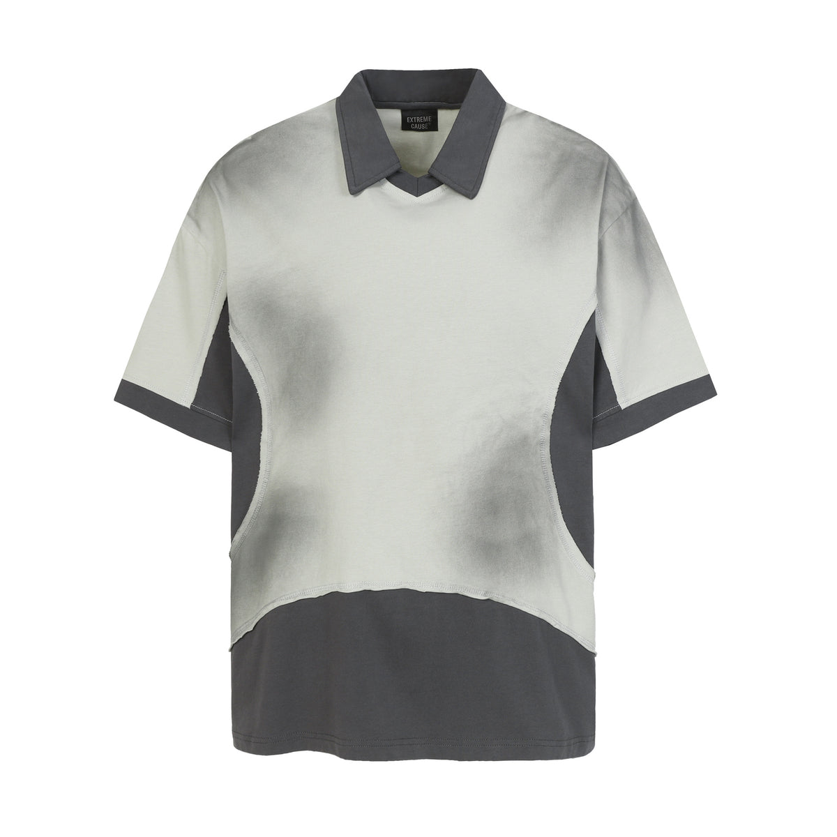 Gradient Washed Deconstructed Contrast Polo Shirt WN26801