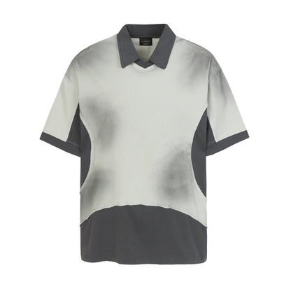 Gradient Washed Deconstructed Contrast Polo Shirt WN26801