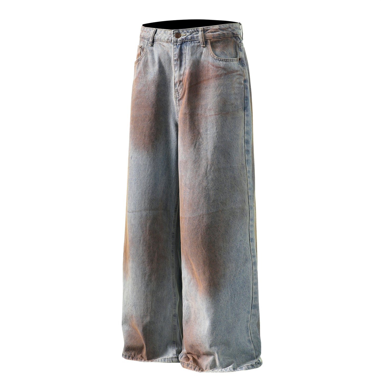 Mud Dye Washed Wide Leg Denim Jeans WN16540