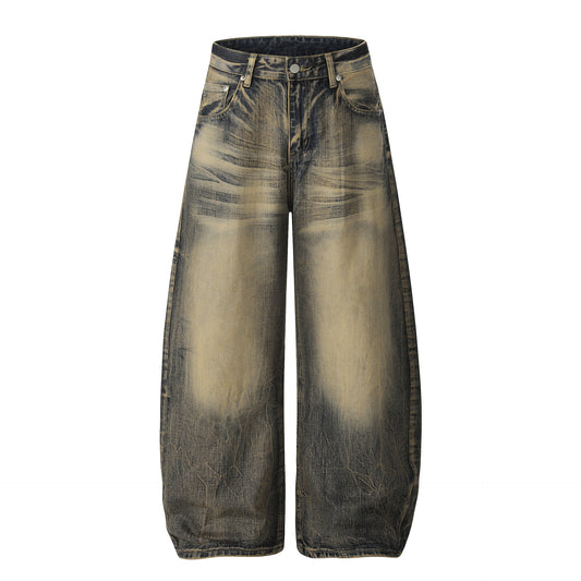 Washed Fade Wide Leg Denim Jeans WN25414