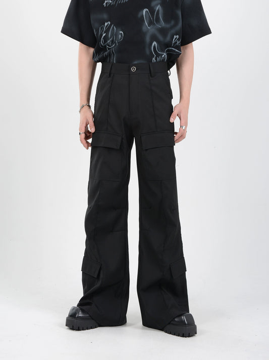 Wide-Leg Straight Cargo Trousers WN7124