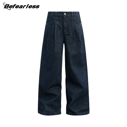 Raw Denim Wide Leg Straight Jeans WN26327