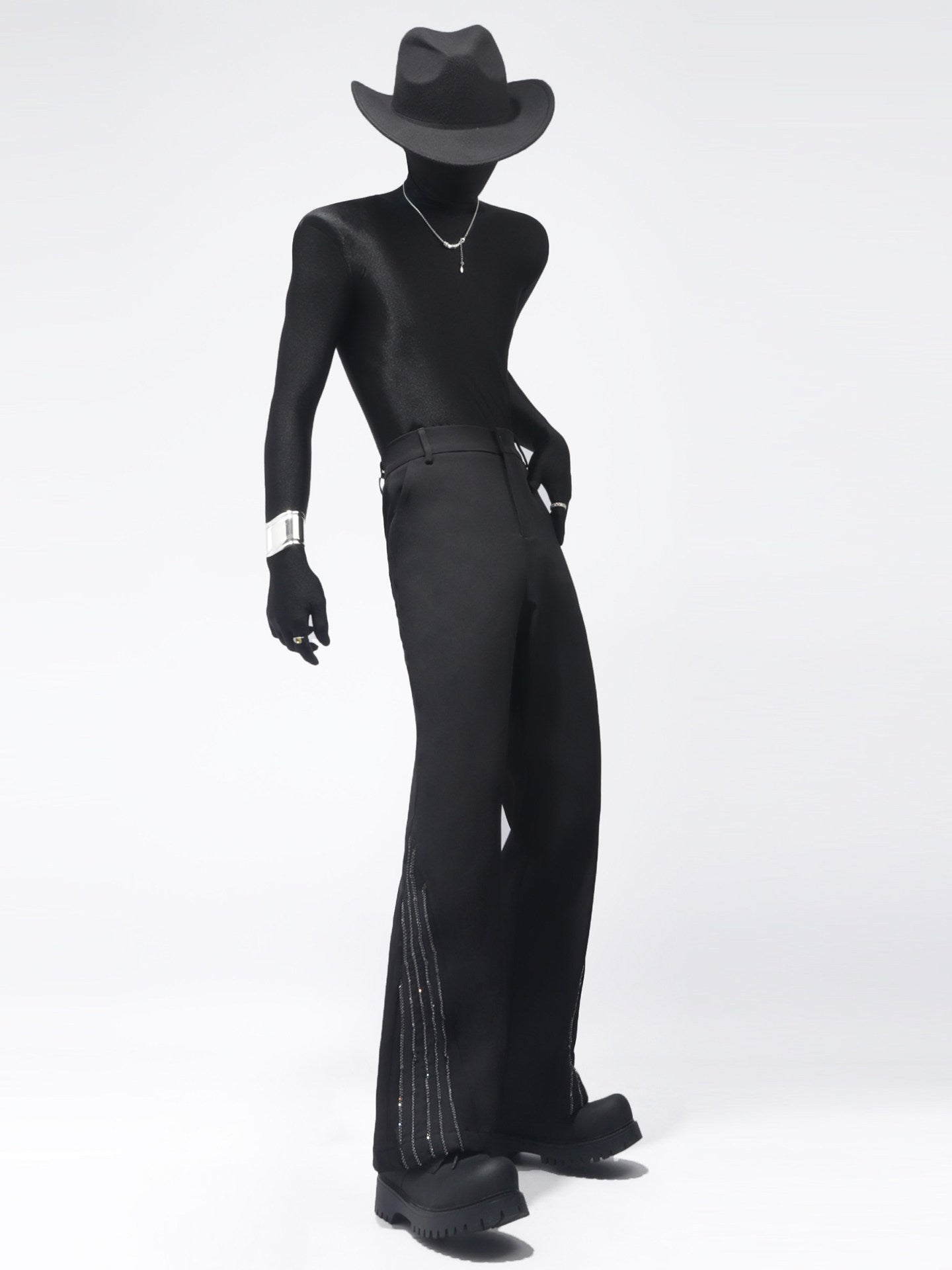 Studs Line Short Jacket & Studs Line Flare Trousers Setup WN23715