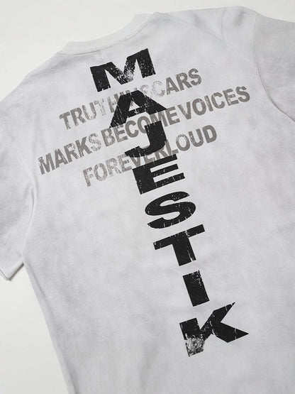 Washed Art Graphic Print Short Sleeve T-Shirt WN27822