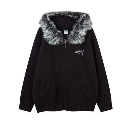 Colorblock Zipper Knit Hoodie WN21848