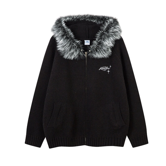 Colorblock Zipper Knit Hoodie WN21848