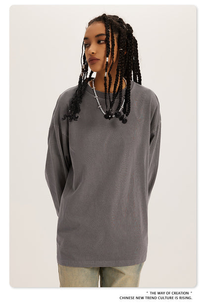 Oversize Washed Long Sleeve T-Shirt WN6052