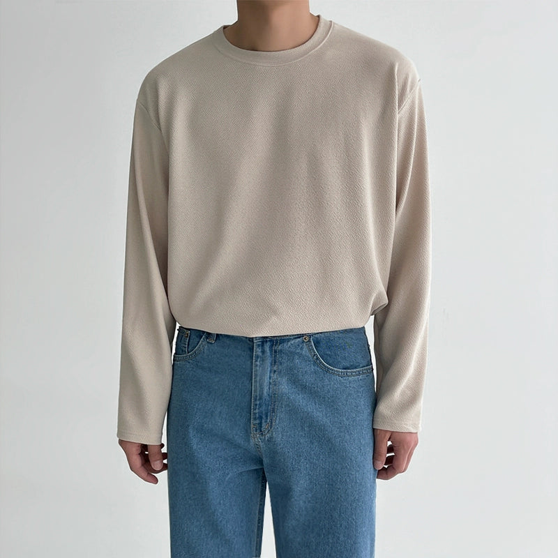 Round Neck Oversize Long Sleeve T-shirt WN6575