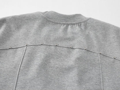 Heavyweight Double Yarn Deconstruction Beads Oversize Short Sleeve T-Shirt WN26083