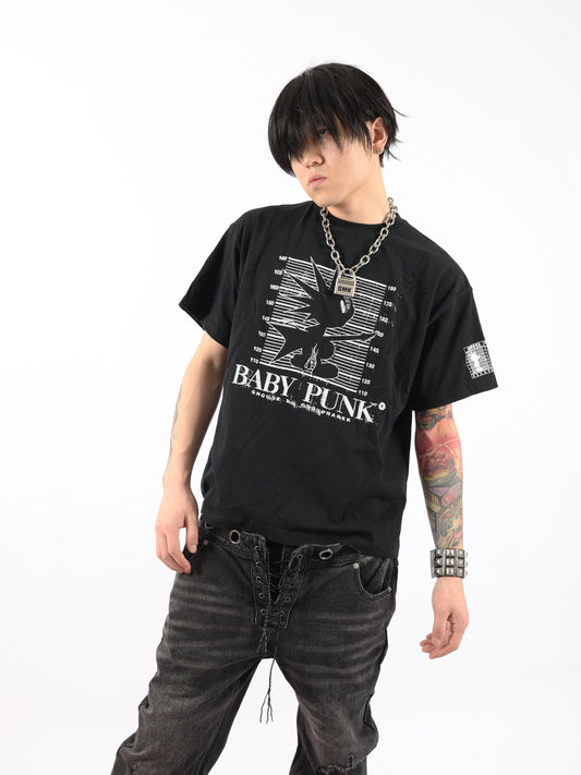 Graphic Design Washed Damage Short Sleeve T-Shirt WN17217