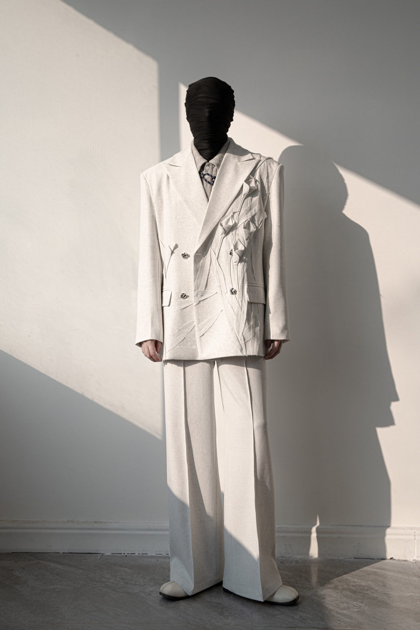 Handmade 3D Flower Tailored Jacket & Trousers Setup WN23646