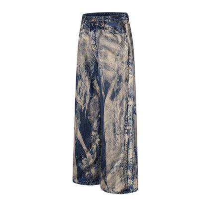 Washed Design Wide Leg Denim Jeans WN23047