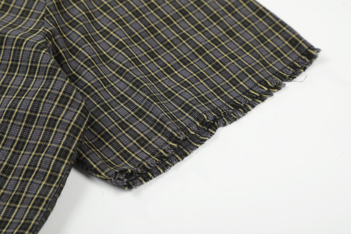 Plaid Cut Gradient Washed Short Sleeve Shirt WN25678