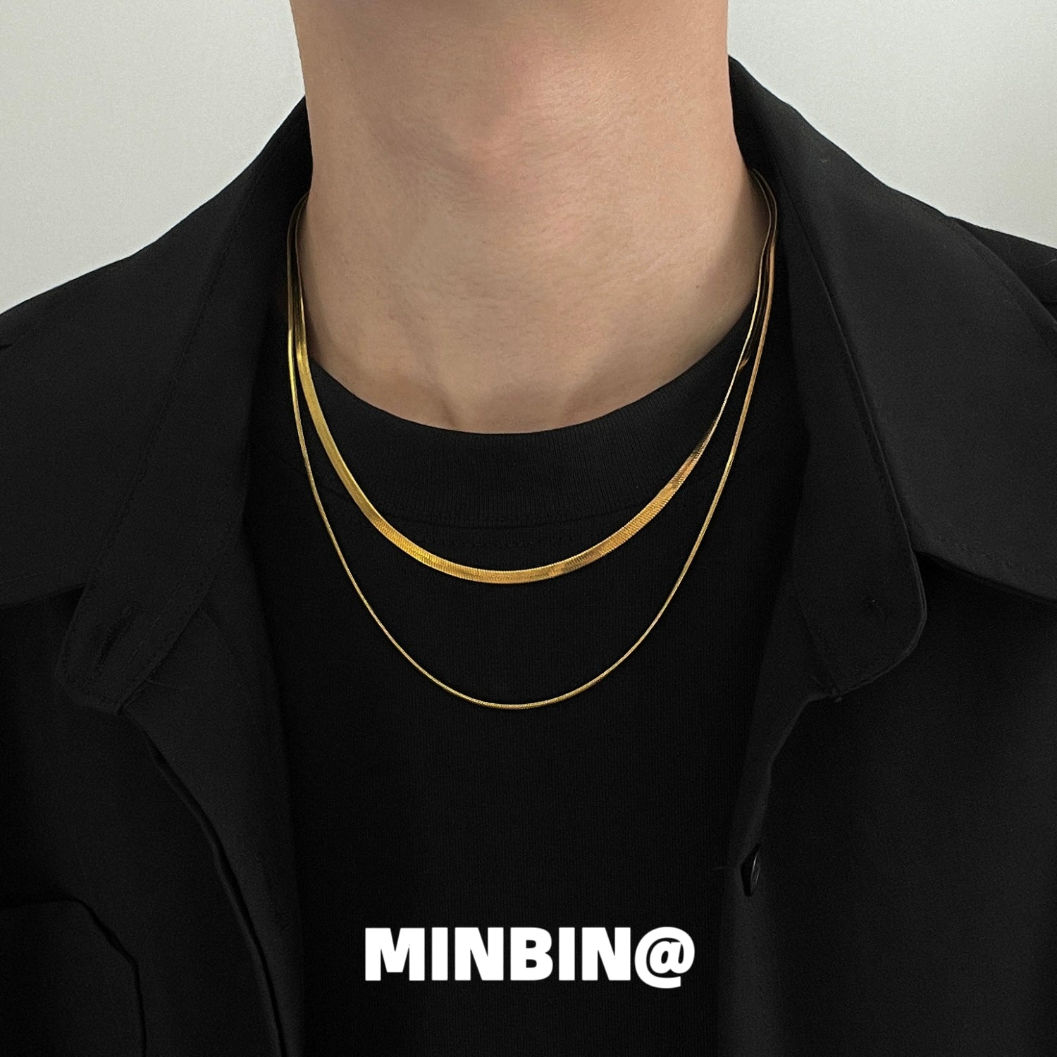 Double Layer Snake Bone Titanium Steel Necklace WN19234