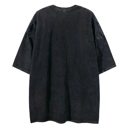 Oversize Graphic Print Washed Short Sleeve T-Shirt WN16485
