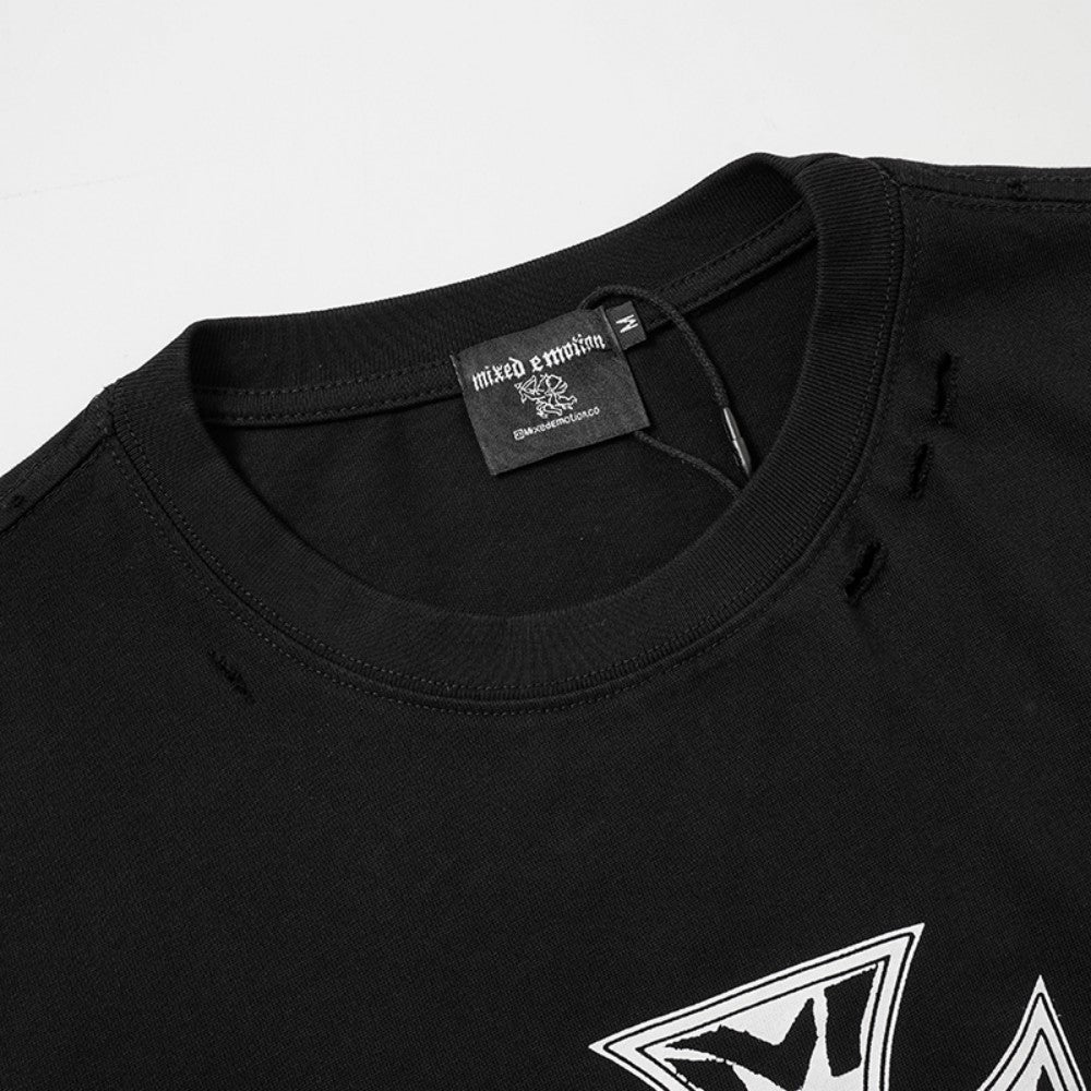 Damage Cross Graphic Short Sleeve T-Shirt WN28008
