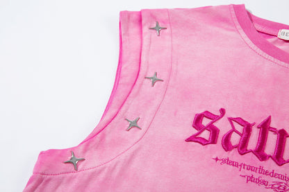Gradient Star Studs Tank Top WN25541