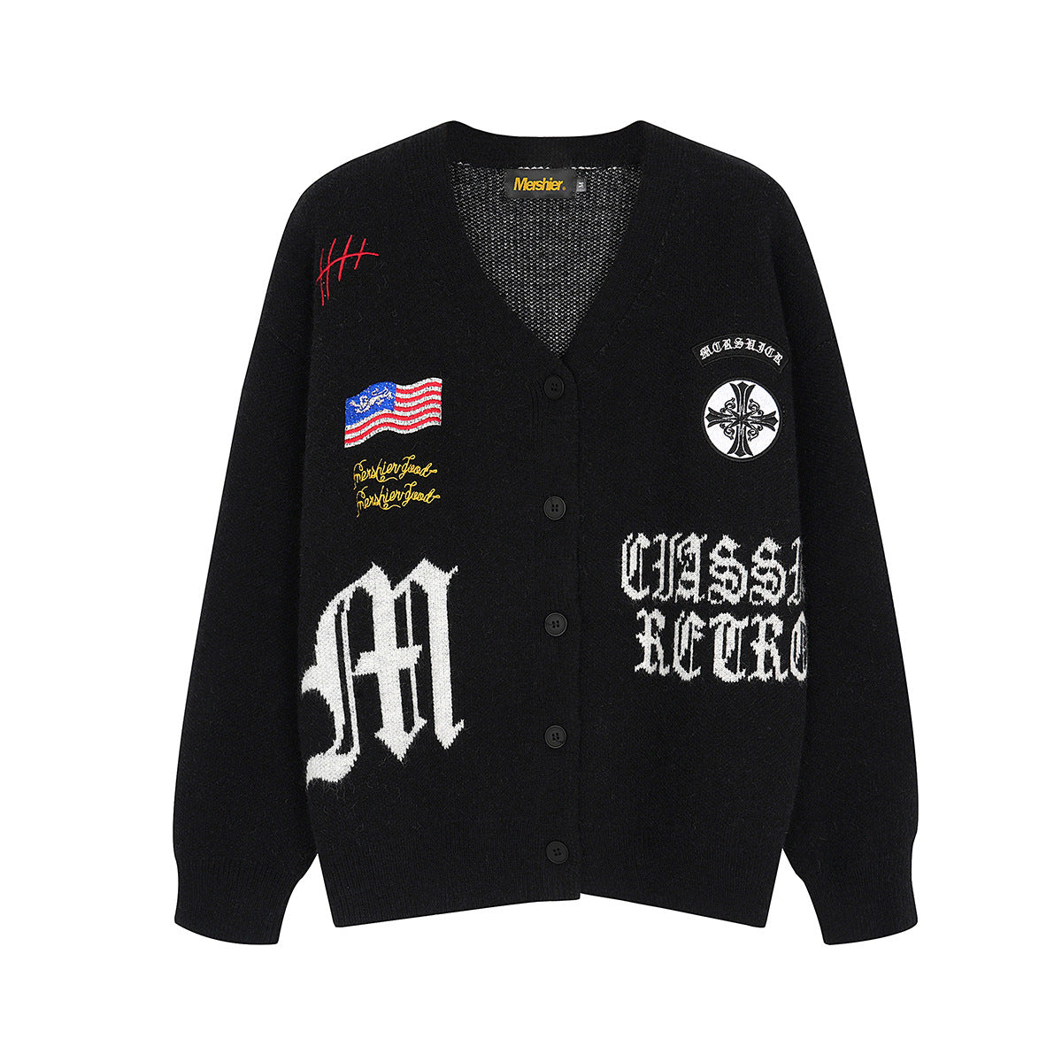 Patch Embroidery Knit Cardigan WN21853