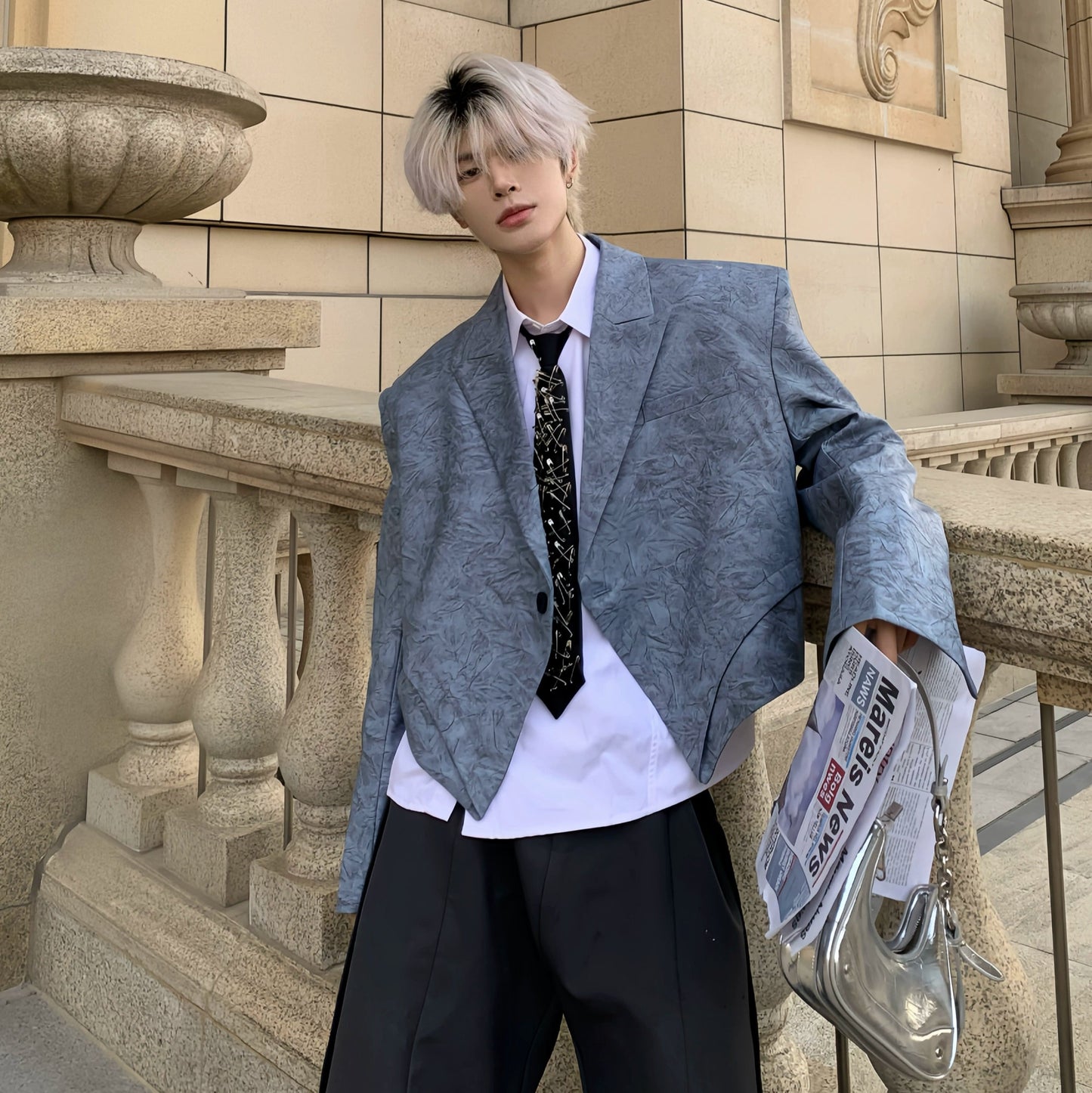 Structured Design Shoulder-Pad Jacket WN19738