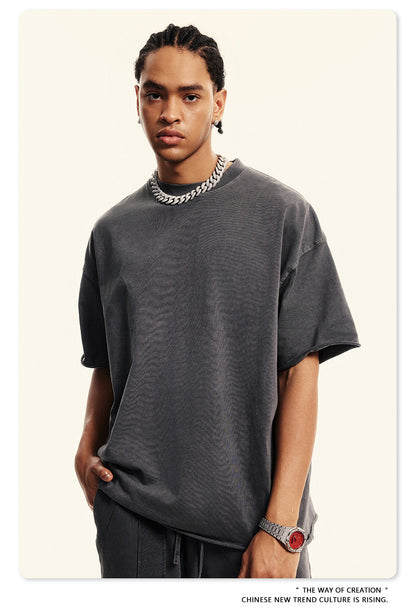 Washed Oversize Short-sleeve T-shirt WN6367