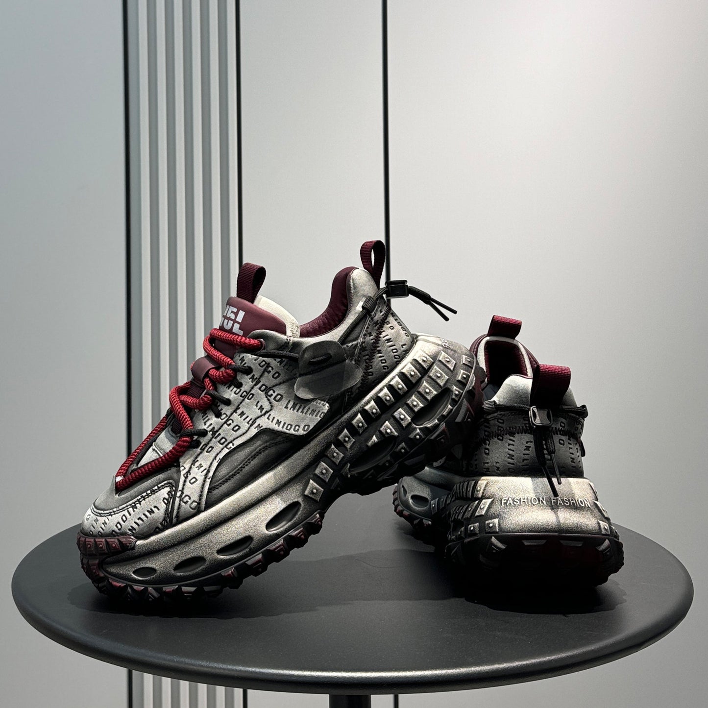 Emboss Rope Thick Sole Dad Sneakers WN24766