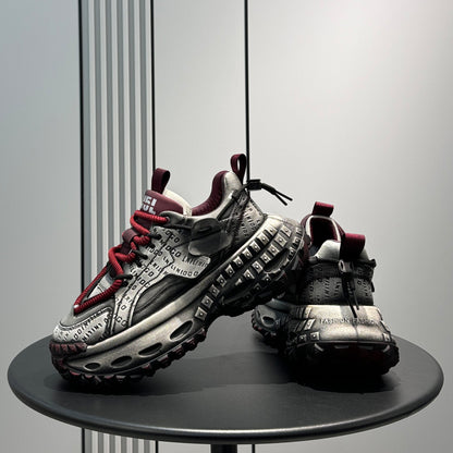 Emboss Rope Thick Sole Dad Sneakers WN24766