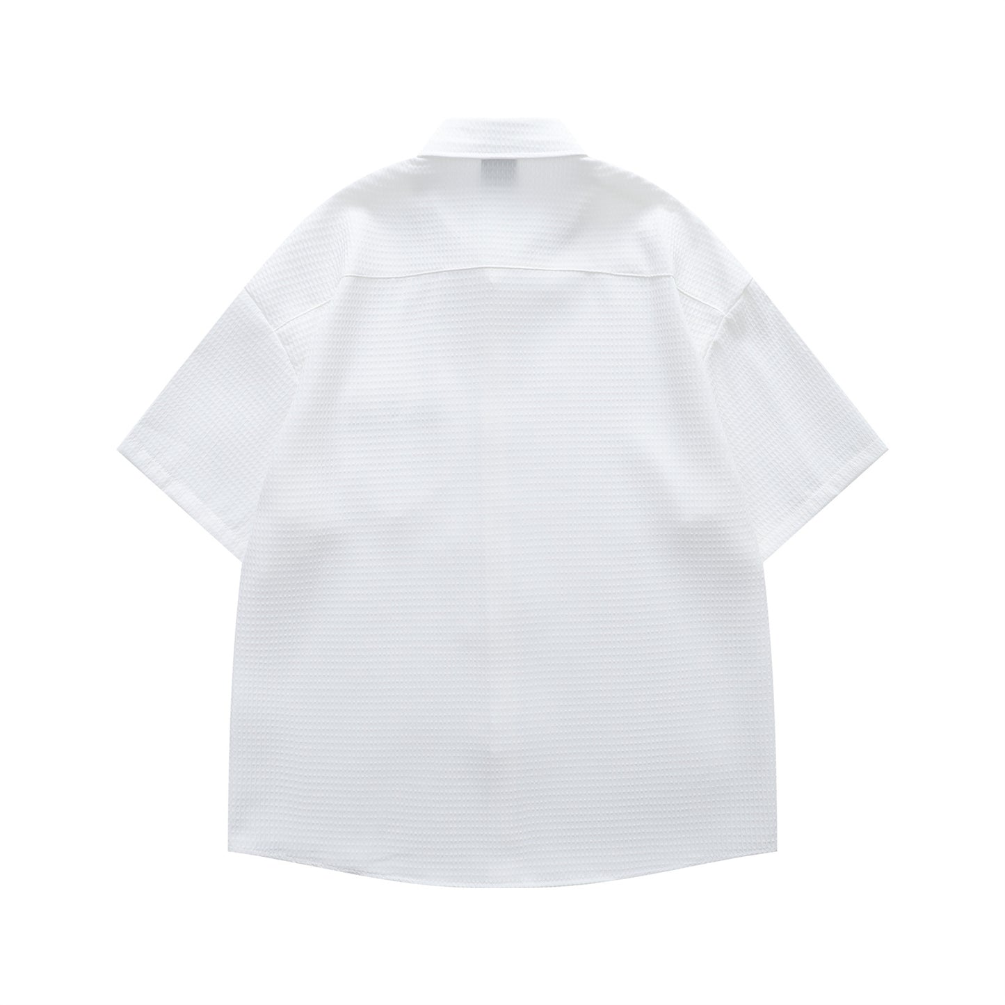 Floral Embroidery Waffle Short Sleeve Shirt WN16201